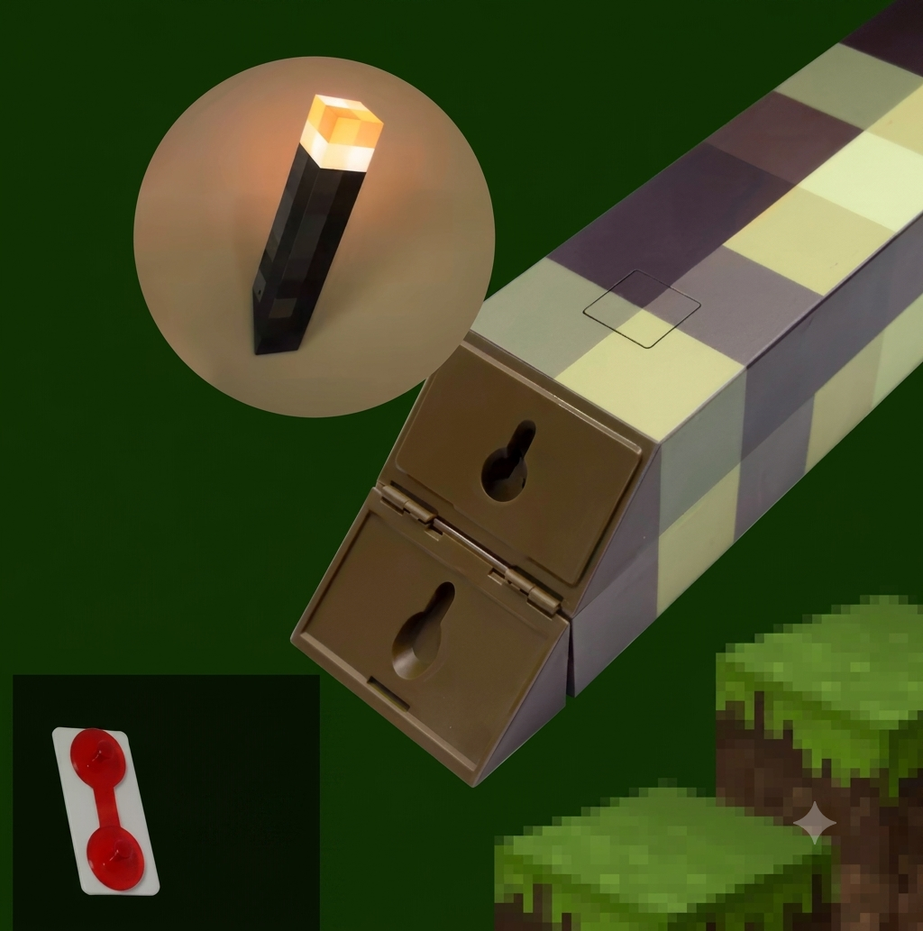Lámpara Antorcha Minecraft LED Multicolor